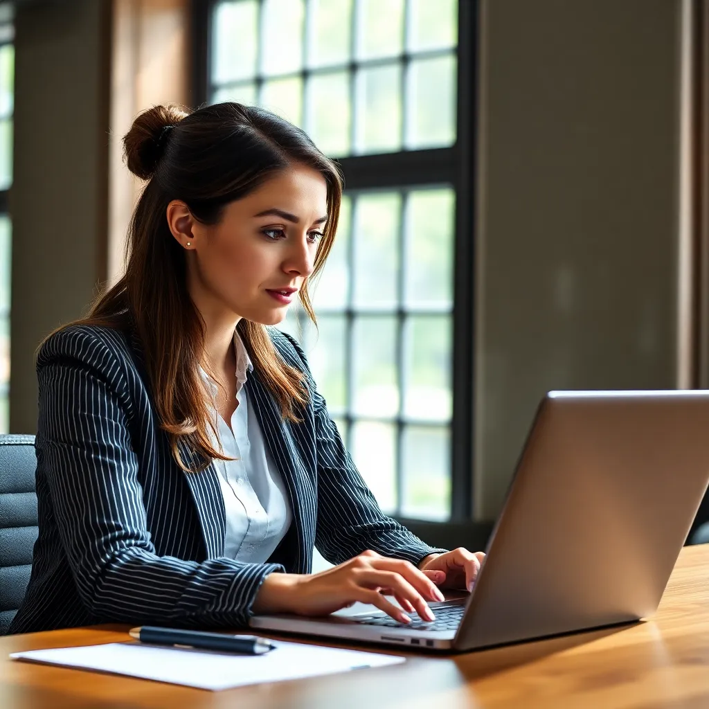Zakelijke professional analyseert data en grafieken op laptop