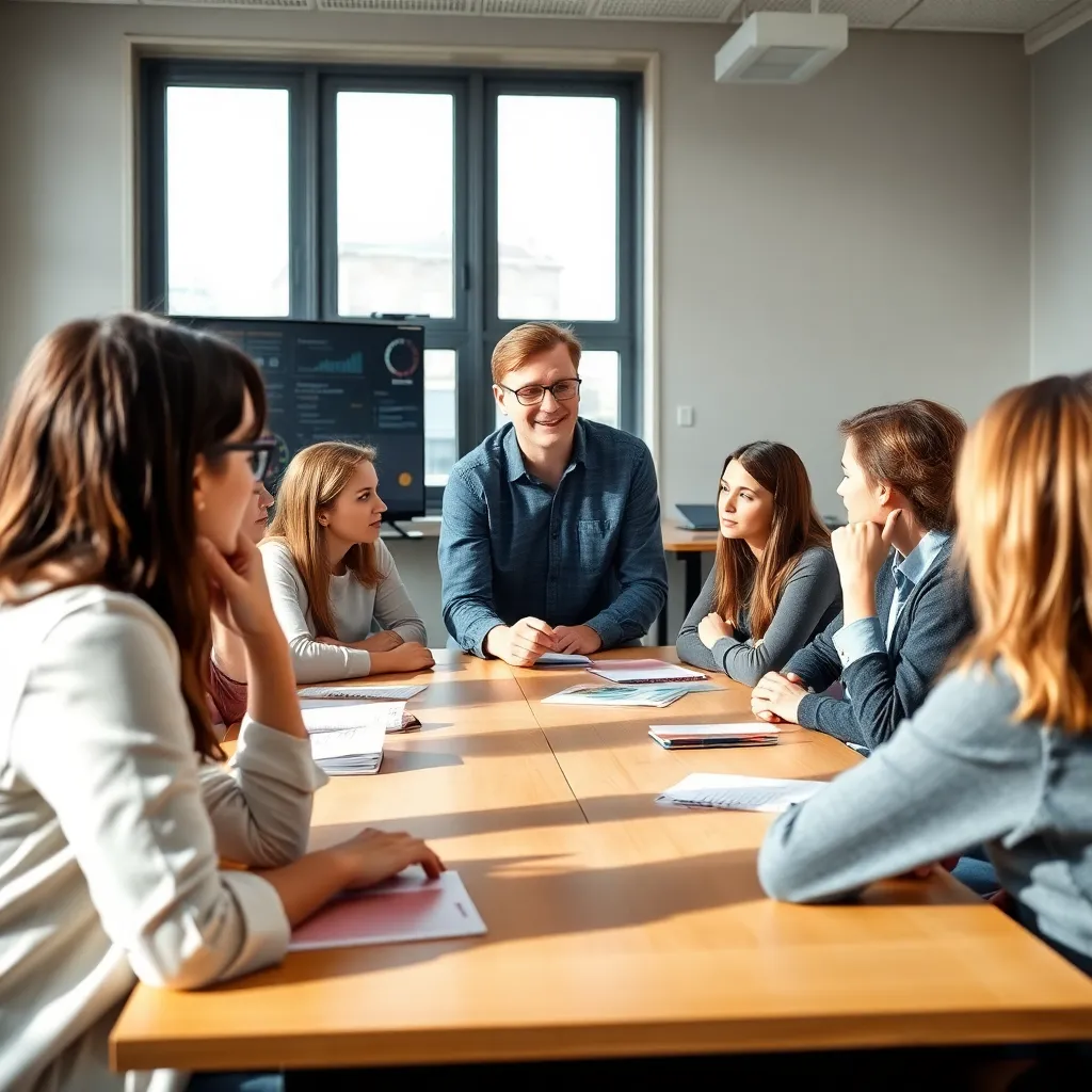 Groep Nederlandse professionals die samenwerken aan een complex probleem in een moderne kantoorruimte